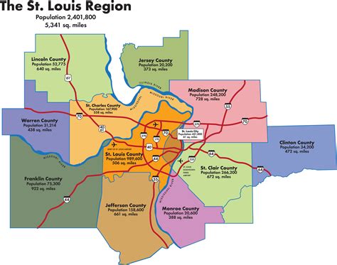 Map of St Louis Counties